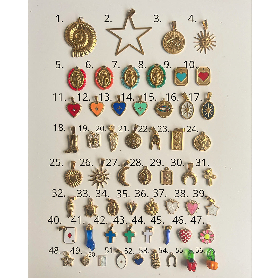 CHARM NECKLACE/ BRACELET- PENDENTES DOURADOS PARTE III